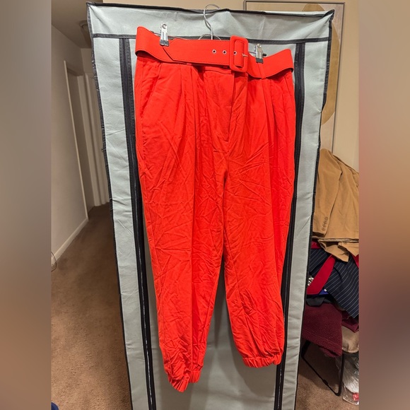 NY&C business casual orange red pants with belt included - Picture 1 of 1